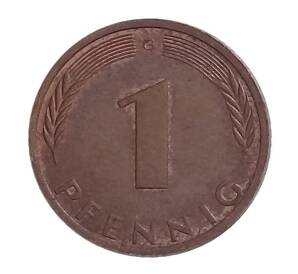 1 пфенниг 1975 года G Германия — Фото №2