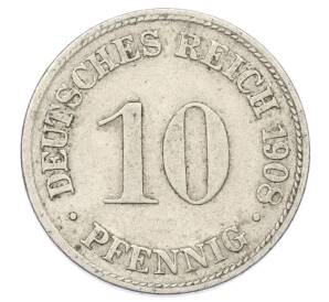 10 пфеннигов 1908 года D Германия — Фото №1