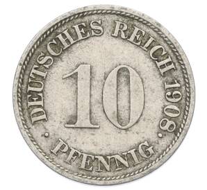 10 пфеннигов 1908 года G Германия — Фото №1