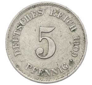 5 пфеннигов 1909 года E Германия — Фото №1