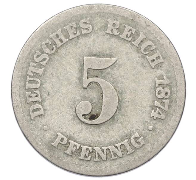 Монета 5 пфеннигов 1874 года F Германия (Артикул: T11-23731) — Фото №1