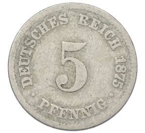 5 пфеннигов 1875 года C Германия — Фото №1