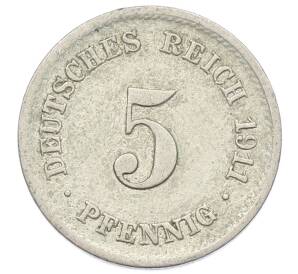 5 пфеннигов 1911 года F Германия — Фото №1