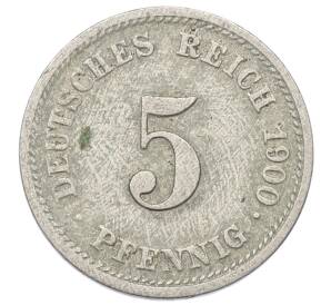 5 пфеннигов 1900 года D Германия — Фото №1