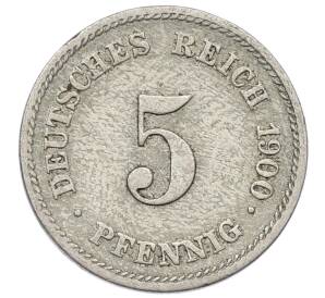 5 пфеннигов 1900 года E Германия — Фото №1