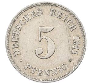 5 пфеннигов 1911 года J Германия — Фото №1