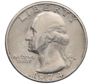 1/4 доллара (25 центов) 1974 года D США — Фото №1