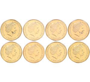 Набор из 8 монет 1 доллар 2019 года Австралия «100 лет великой воздушной гонке из Англии в Австралию» — Фото №2