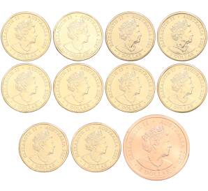 Набор из 11 монет 1 доллар 2020 года Австралия «100 лет авиакомпании Qantas Airways» — Фото №2