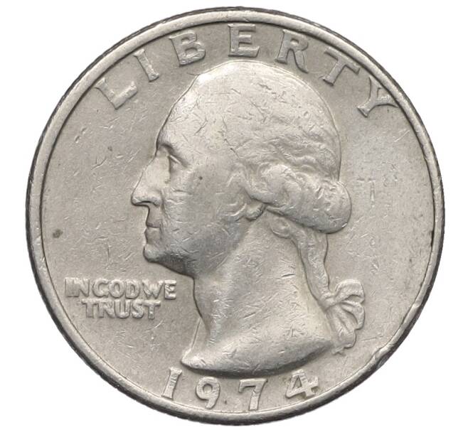 Монета 1/4 доллара (25 центов) 1974 года США (Артикул: K12-70354) — Фото №1
