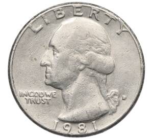 1/4 доллара (25 центов) 1981 года D США — Фото №1