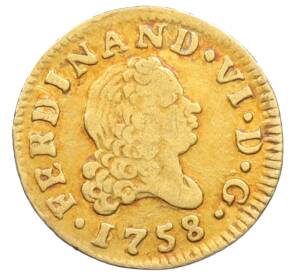 1/2 эскудо 1758 года Испания — Фото №1
