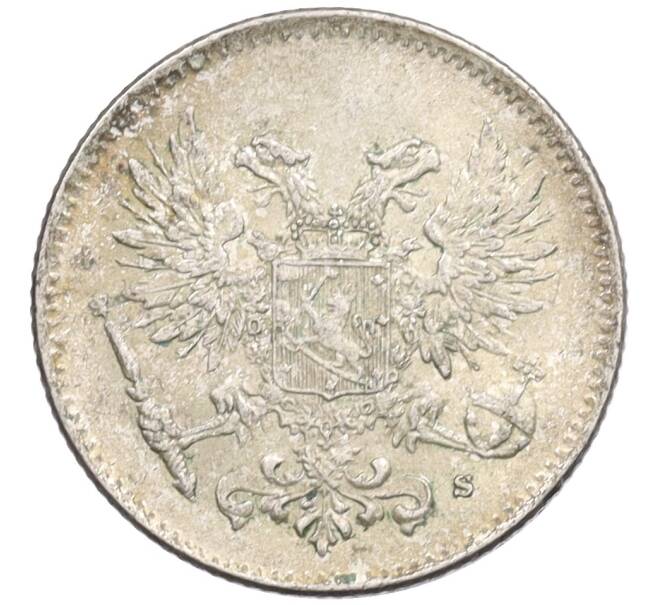 Монета 50 пенни 1917 года Русская Финляндия — Орел без корон (Временное правительство) (Артикул: K10-0730) — Фото №2