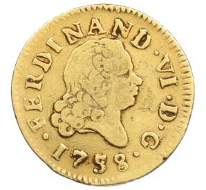 1/2 эскудо 1758 года Испания — Фото №1
