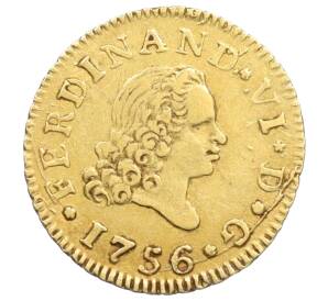 1/2 эскудо 1756 года Испания — Фото №1