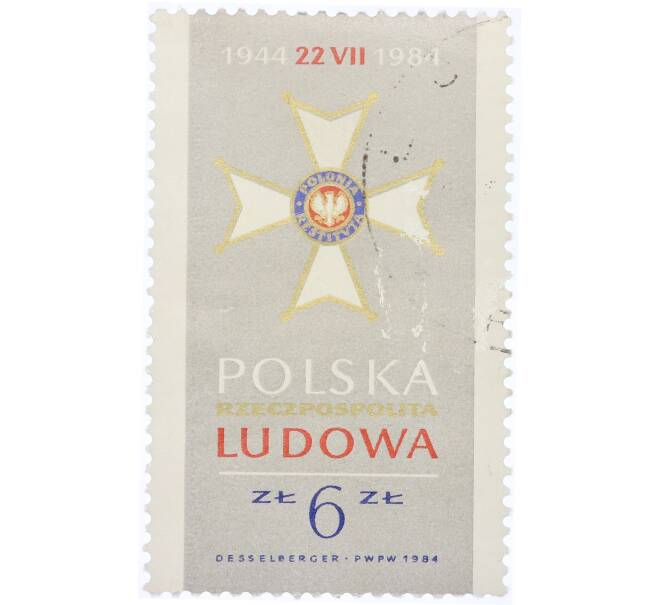 Почтовая марка 6 злотых 1984 года Польша «Орден Возрождения Польши» (Артикул: K12-70420) — Фото №1