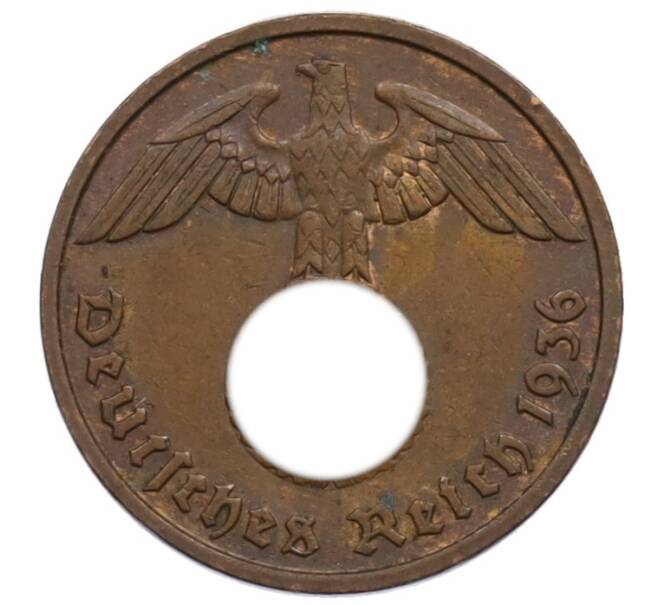 Монета 2 рейхспфеннига 1936 года D Германия (Артикул: K10-0742) — Фото №1