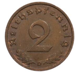 2 рейхспфеннига 1936 года D Германия — Фото №2
