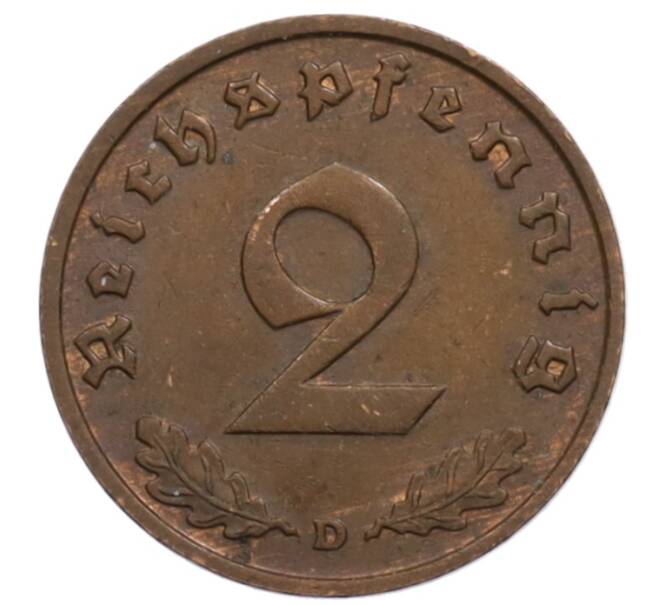Монета 2 рейхспфеннига 1936 года D Германия (Артикул: K10-0742) — Фото №2