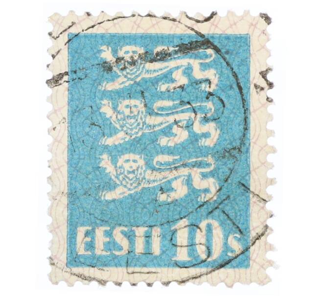 Почтовая марка 10 сентов 1928 года Эстония «Герб» (Артикул: K12-70530) — Фото №1