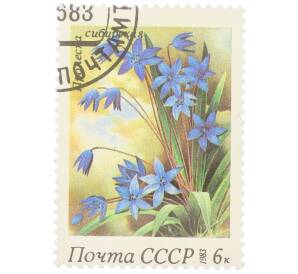 Почтовая марка 6 копеек 1983 года «Пролеска сибирская (Scilla siberica)» — Фото №1