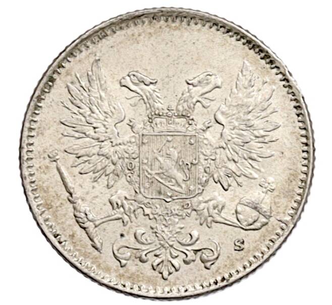 Монета 50 пенни 1917 года Русская Финляндия — Орел без корон (Временное правительство) (Артикул: K10-0983) — Фото №2