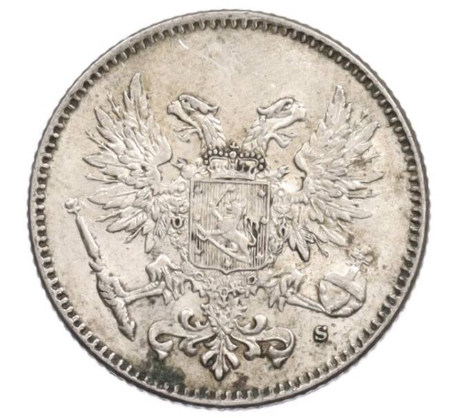 Монета 50 пенни 1917 года Русская Финляндия — Орел без корон (Временное правительство) (Артикул: K10-0985) — Фото №2