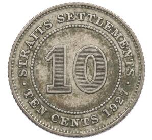 10 центов 1927 года Стрейтс Сетлментс — Фото №1