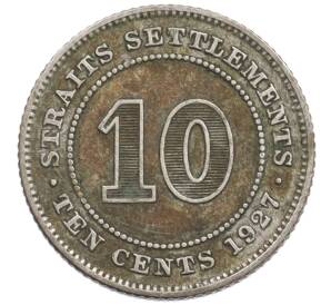 10 центов 1927 года Стрейтс Сетлментс — Фото №1