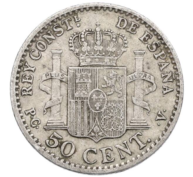 Монета 50 сентимо 1910 года Испания (Артикул: K10-1142) — Фото №2