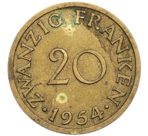 20 франков 1954 года Саар — Фото №1