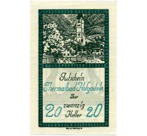 20 геллеров 1920 года Австрия — Коммуна Бад-Хофгаштайн (Нотгельд) — Фото №1