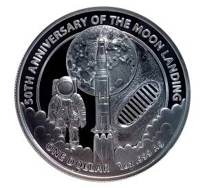 1 доллар 2019 года Австралия — 50 лет высадке на Луну (ракета)
