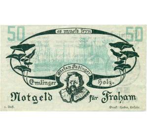 50 геллеров 1920 года Австрия — Коммуна Фрахам (Нотгельд) — Фото №2