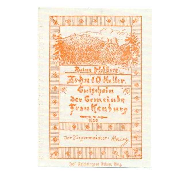 Банкнота 10 геллеров 1920 года Австрия — Векклабрук (Нотгельд) (Артикул: B2-13844) — Фото №1