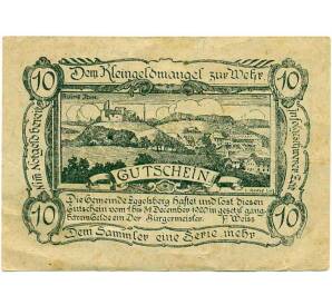 10 геллеров 1920 года Австрия — Коммуна Эггельсберг (Нотгельд) — Фото №1