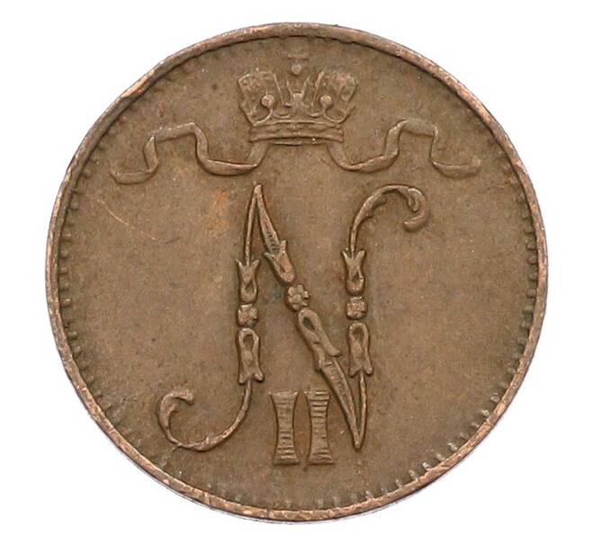 Монета 1 пенни 1915 года Русская Финляндия (Артикул: K10-1353) — Фото №2