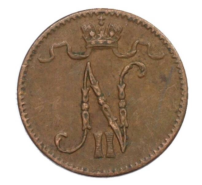 Монета 1 пенни 1914 года Русская Финляндия (Артикул: K10-1358) — Фото №2