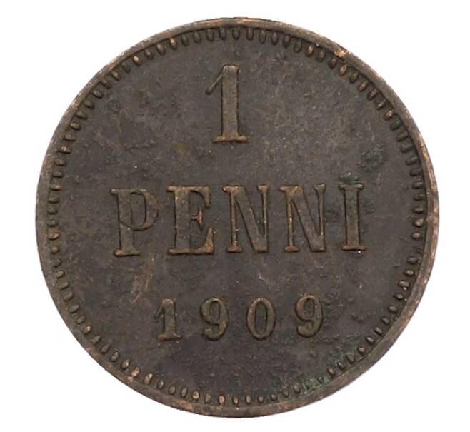 Монета 1 пенни 1909 года Русская Финляндия (Артикул: K10-1363) — Фото №1