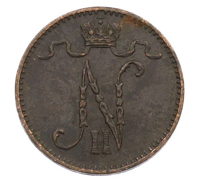 Монета 1 пенни 1909 года Русская Финляндия (Артикул: K10-1363) — Фото №2