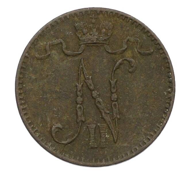 Монета 1 пенни 1900 года Русская Финляндия (Артикул: K10-1370) — Фото №2