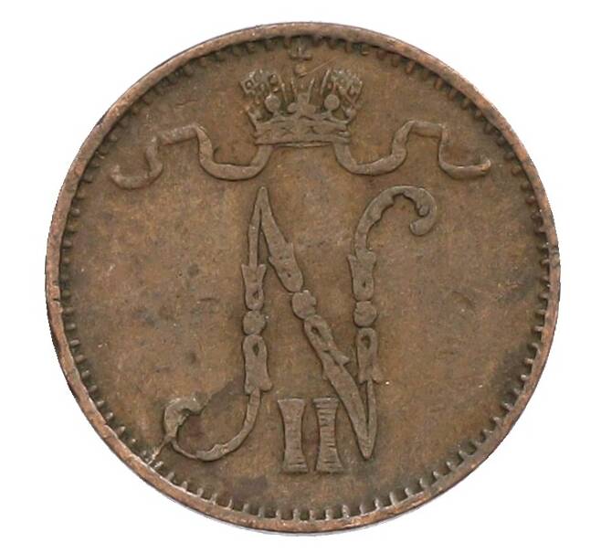 Монета 1 пенни 1900 года Русская Финляндия (Артикул: K10-1376) — Фото №2