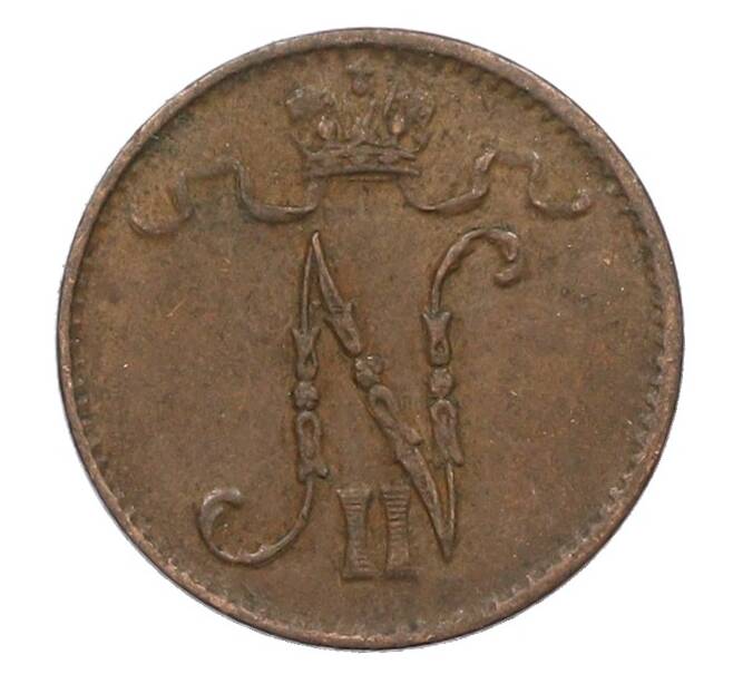 Монета 1 пенни 1900 года Русская Финляндия (Артикул: K10-1381) — Фото №2