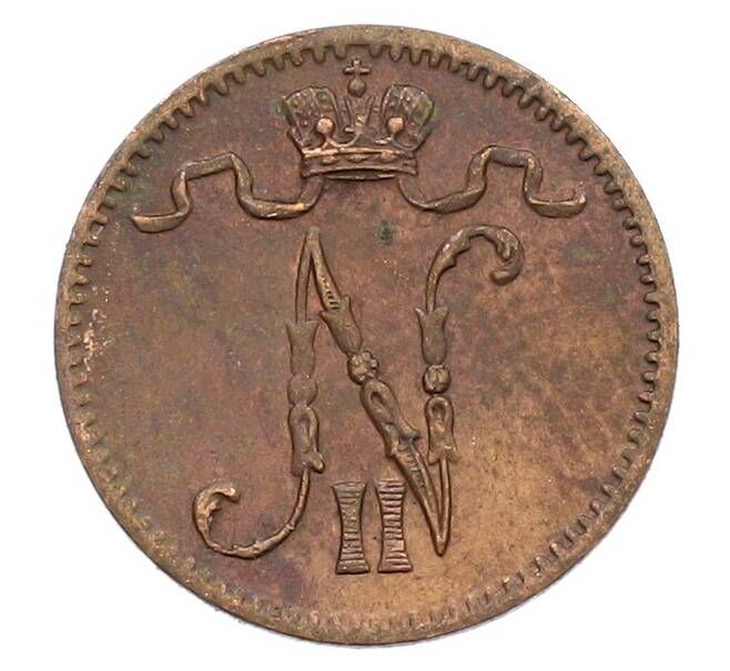 Монета 1 пенни 1916 года Русская Финляндия (Артикул: K10-1382) — Фото №2