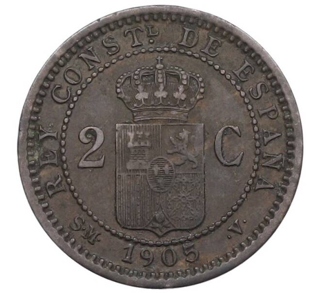 Монета 2 сентимо 1905 года Испания (Артикул: K10-1340) — Фото №2