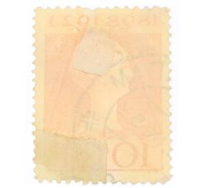 Почтовая марка 10 центов 1923 года Нидерланды «Королева Вильгельмина — Празднование 25-летнего правления»