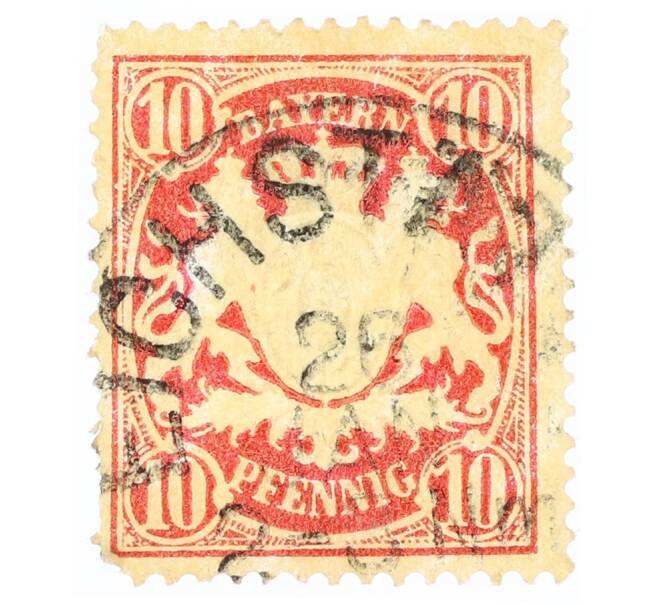 Почтовая марка 10 пфеннигов 1888 года Германия (Бавария) (Артикул: P2-0355) — Фото №1