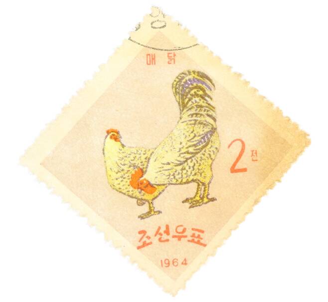 Почтовая марка 2 чона 1964 года Северная Корея «Немецкий ястреб (порода кур)» (Артикул: P2-0362) — Фото №1