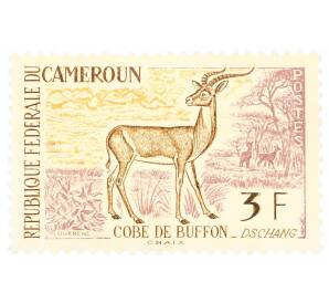 Почтовая марка 3 франка 1962 года Камерун «Угандийский Коб (Kobus kob)» — Фото №1
