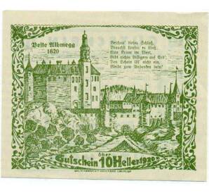 10 геллеров 1920 года Австрия — Коммуна Штайнеркирхен-на-Трауне (Нотгельд) — Фото №1